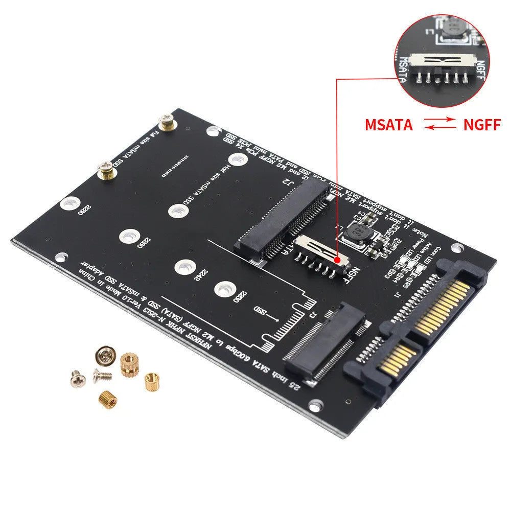 SATA3 to M.2 NGFF MSATA SSD conversion adapter card in black and blue options