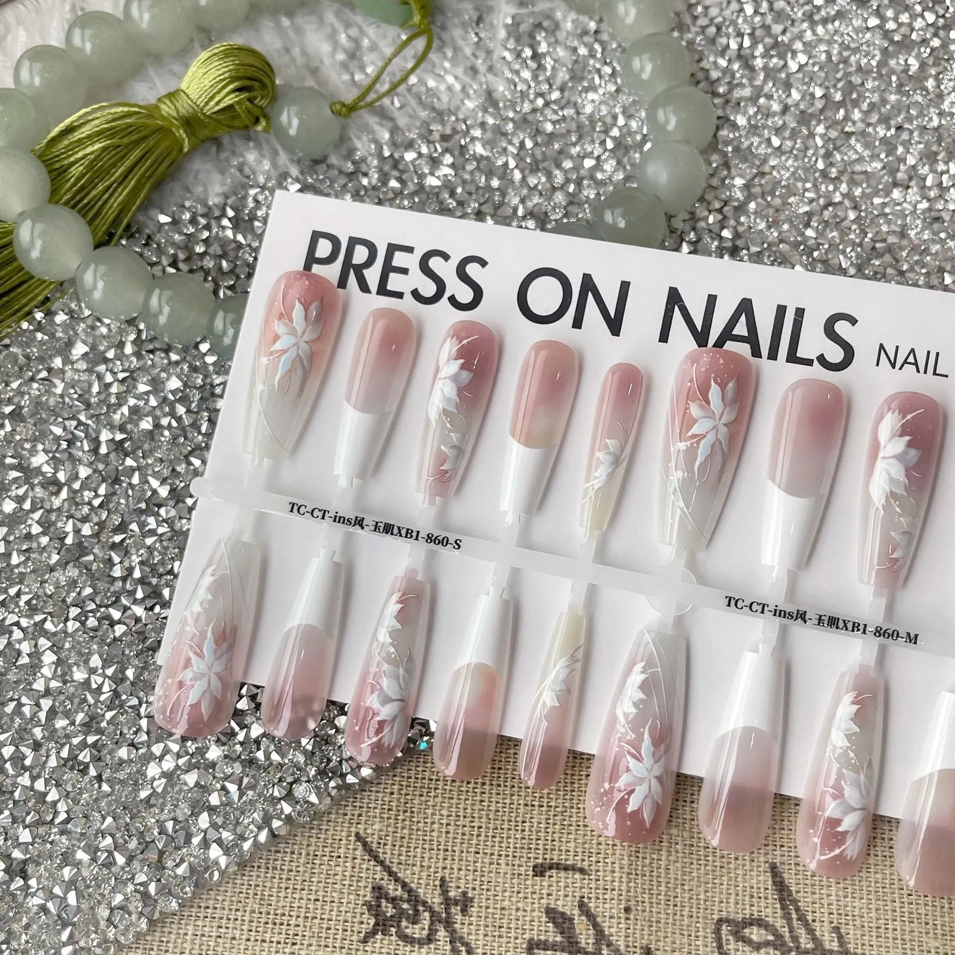 Sweet cool ancient style nail stickers set of 40 pieces with retro national-style prefabricated armour design for ladies