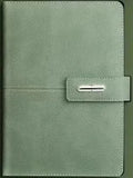 A5 notebook with PU leather cover in multiple colour options showing wood-free paper pages