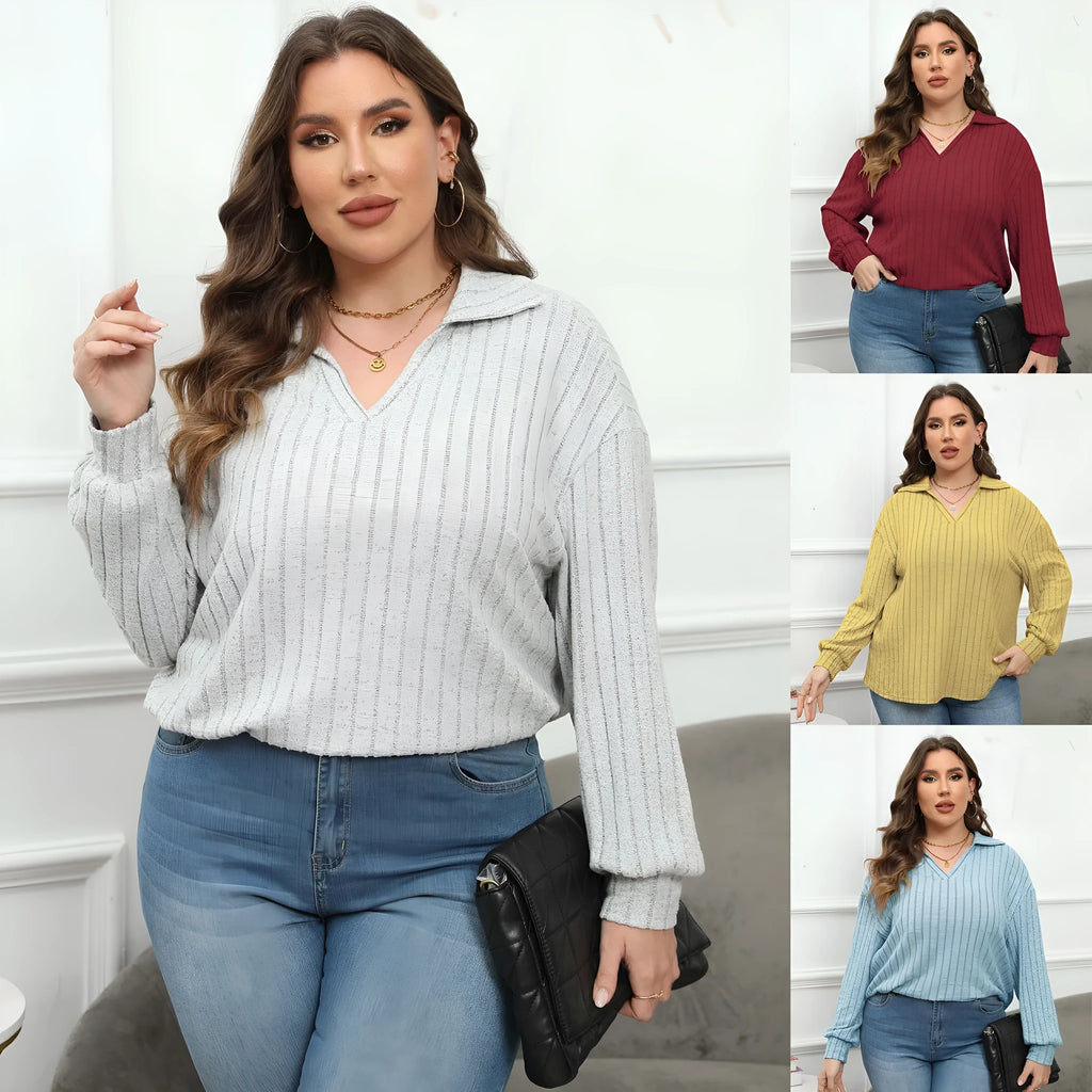 Women's plus size gray fleece shirt with a polo collar and puffed lantern sleeves in a Gothic streetwear style.