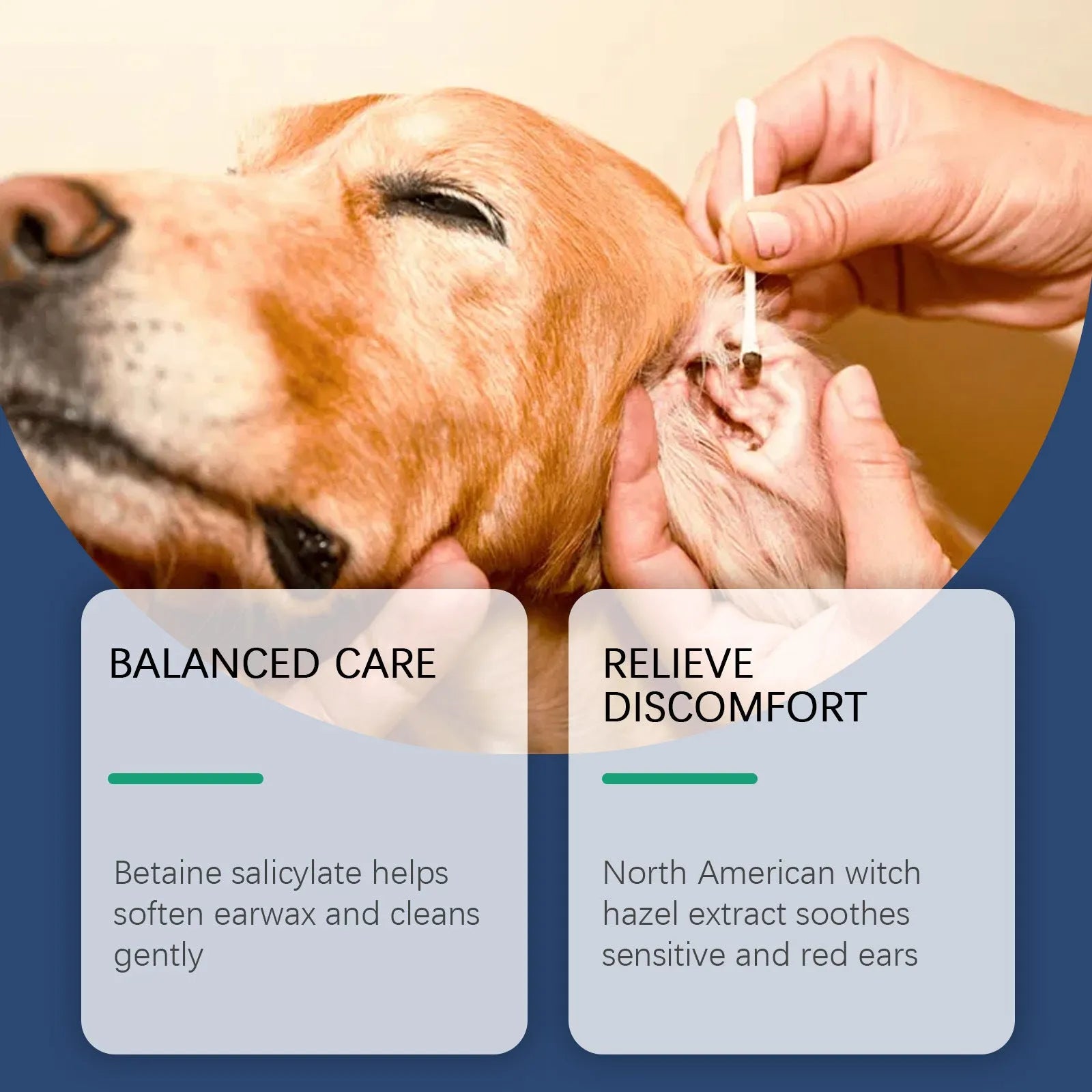 100ml bottle of cat and dog ear cleaner solution for gentle earwax removal.