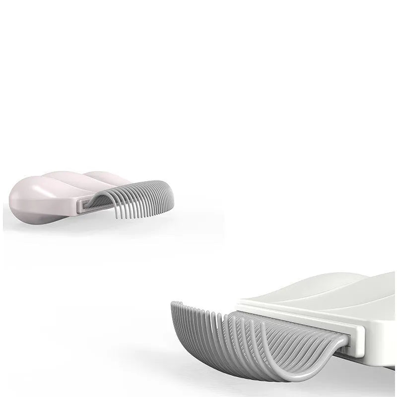 Paw Soft deshedding brush for pets in blue, pink, or white, showing 9x9 cm size.