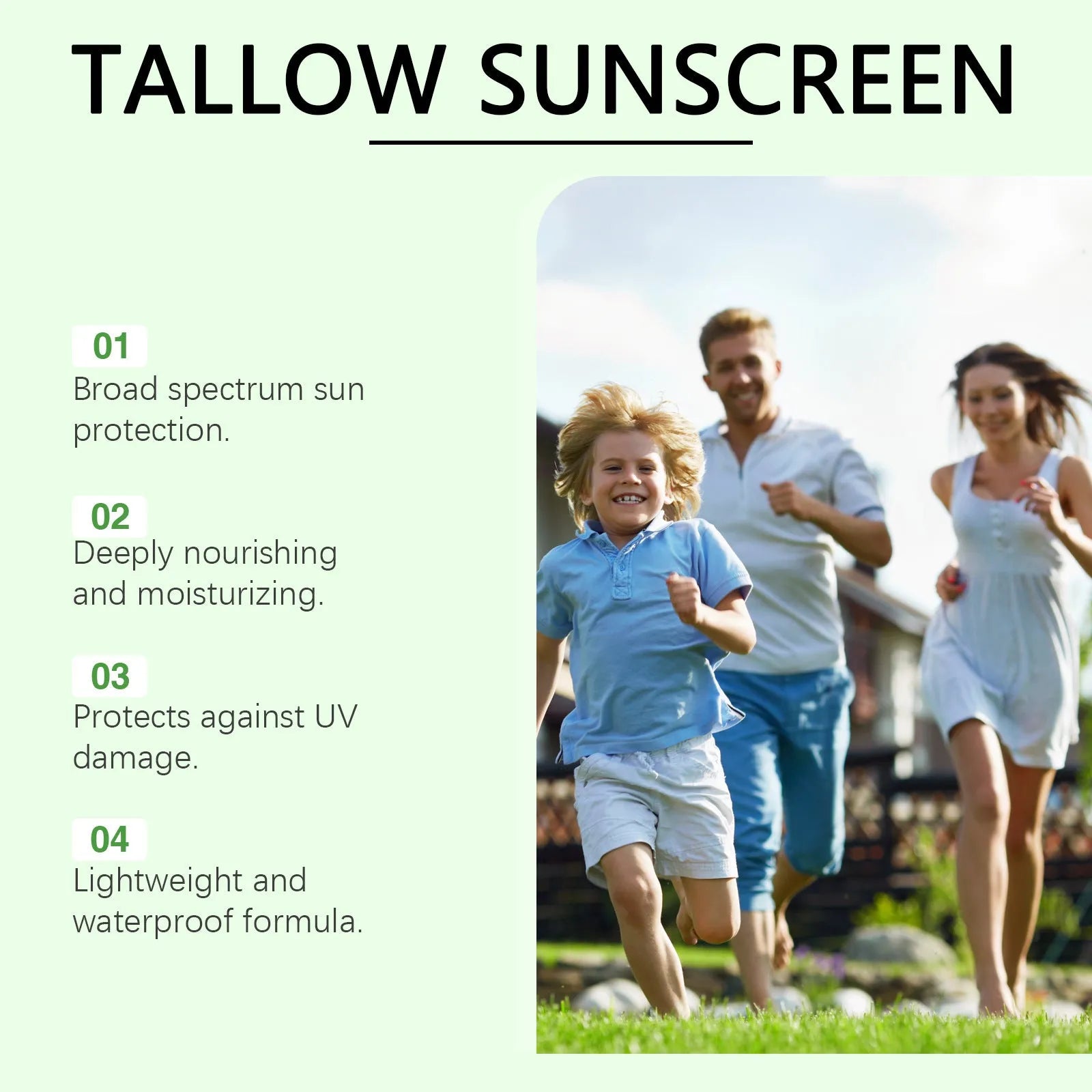 60g tube of water-based sunscreen cream with hyaluronic acid for non-greasy UV protection