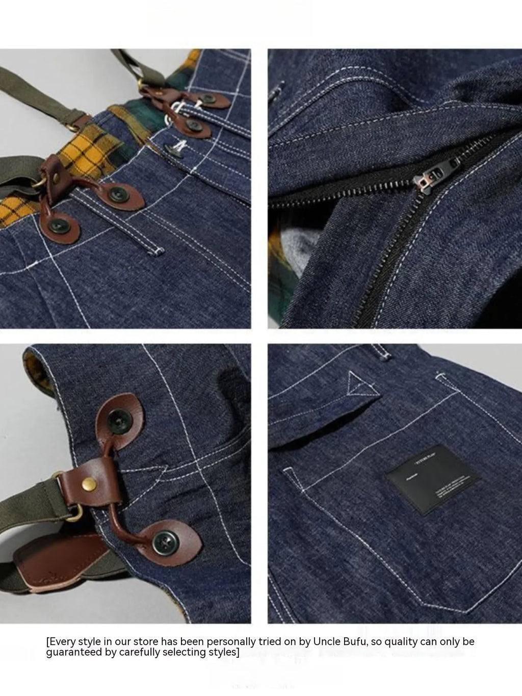 Men's straight strap trousers in GB37 blue jeans colour, polyester fabric, front view