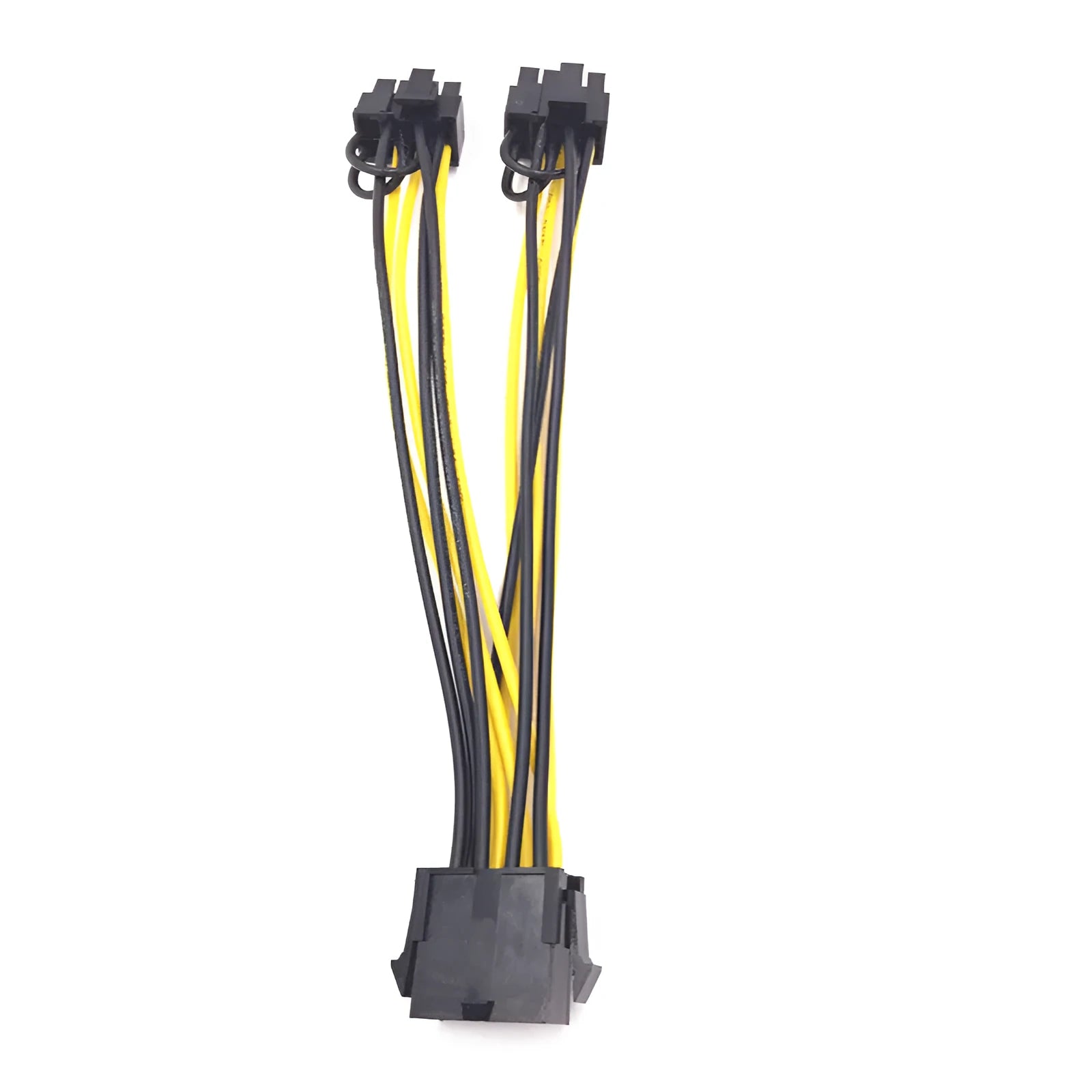 21cm black graphics card power cable with 8PIN female connector splitting to two 8PIN male connectors