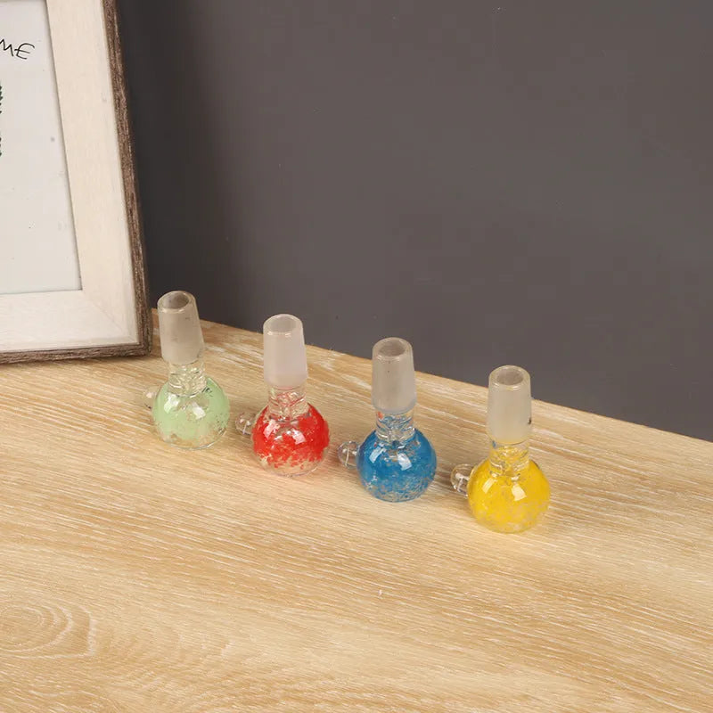7cm coloured glass trumpet pipe for smoking accessories in geometric design