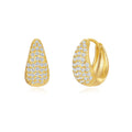 Golden brass diamond earclip earrings with geometric round design on copper base
