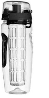 32oz BPA-free Tritan fruit infuser water bottle with removable fruit cup in assorted colours