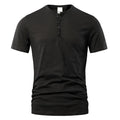 Men's solid colour slub cotton short sleeve t-shirt in British style pullover design