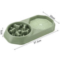 Blue slow feeder dog bowl with raised maze pattern for anti-gulping eating