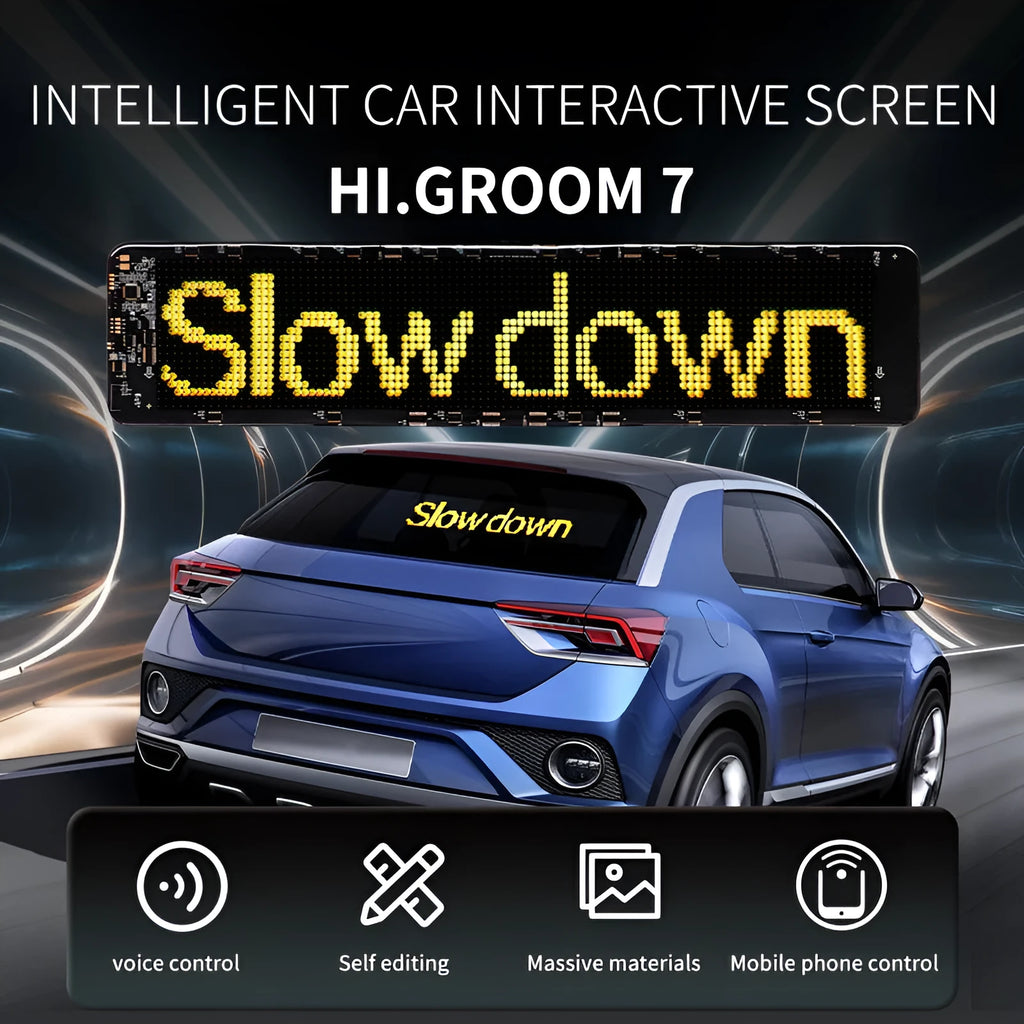 LED smart bumper sticker with 110x492mm screen for mobile phone message control