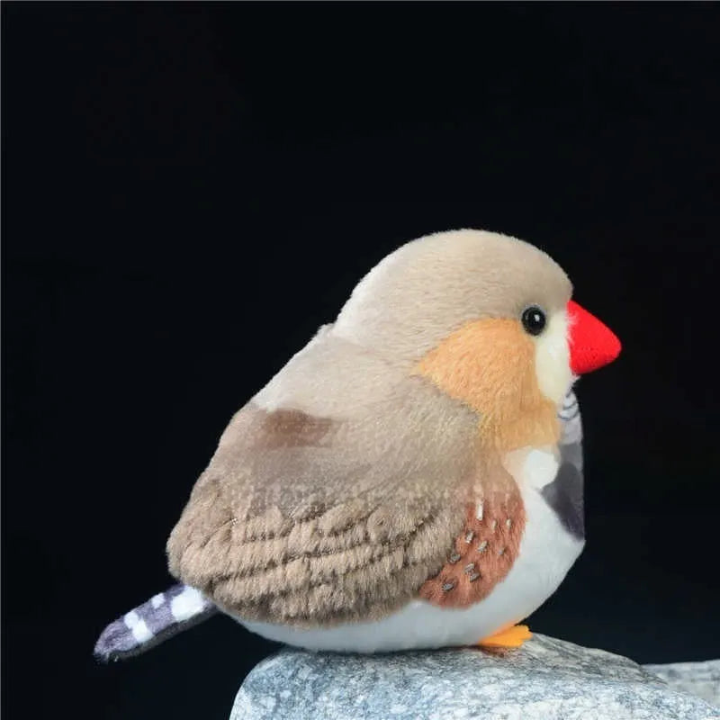 Cute pearl bird parrot plush toy, 12cm height, soft PP cotton fill, white pearl colour, sitting on a flat surface.