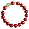 Purple gold sand cinnabar Hetian jade bracelet with geometric elliptical beads in three size options