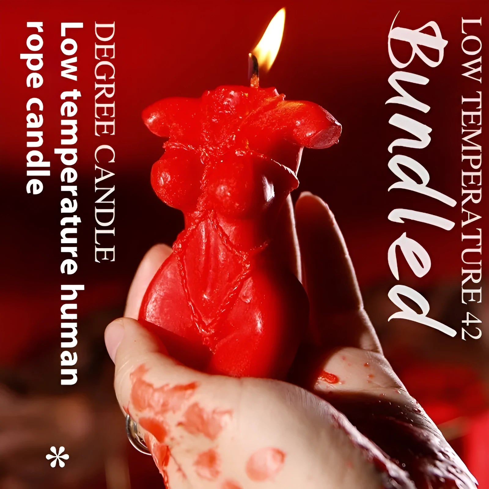 Smsexy Props soy wax low temperature massage candle in Rose Red, Spring Pink, and Lilac Purple colours.