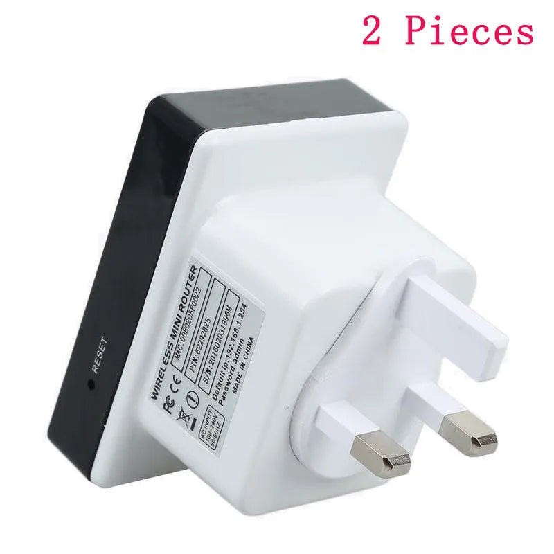 300Mbps WiFi repeater with dual network ports, compact white device