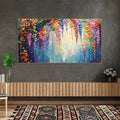 Handmade oil painting canvas wall art with thick 3D texture abstract flowers modern decor