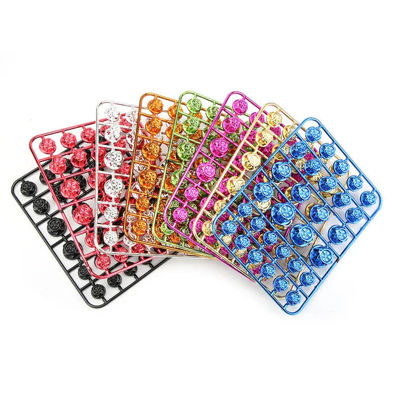 Set of 30 coloured ABS plastic screw caps for motorcycle engine hardware