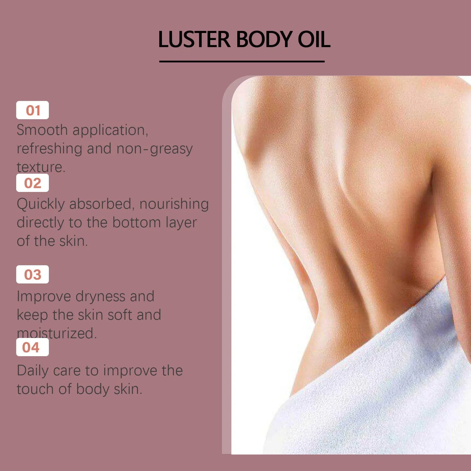 100ml bottle of Gloss Care body massage oil with glycerin and vitamin E