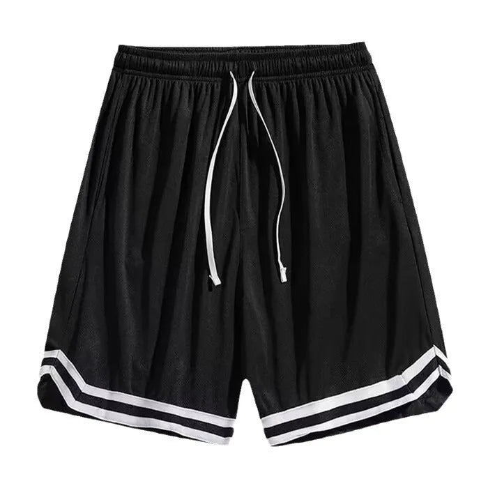 Men's loose gradient colour cropped trousers in polyester fabric for casual workout wear.