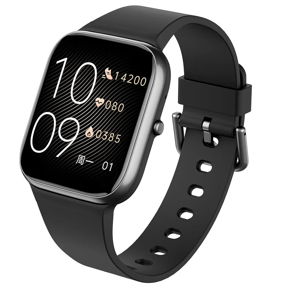 Blood pressure blood oxygen physiological search watch with TFT screen, black colour, featuring heart rate monitoring and Bluetooth calling
