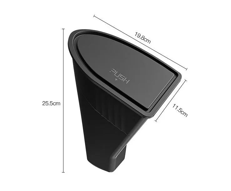 Two black ABS plastic car door trash cans for Tesla Model Y.