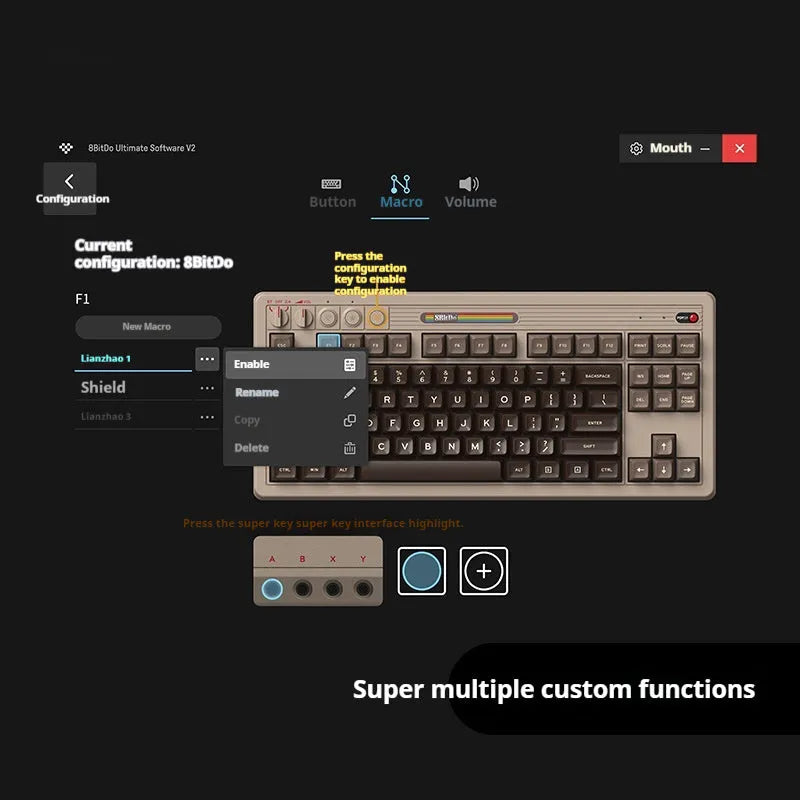 Retro87 C64 wireless Bluetooth mechanical gaming keyboard with rocker switch on desk