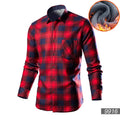 Men's loose fit fleece-lined cardigan shirt in cotton blend fabric