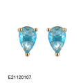 Gold-plated drop-shaped earrings with pear zircon stone in candy colours on copper base.