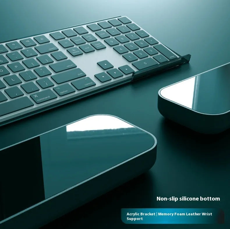 Double-sided keyboard and mouse pad with memory foam wrist support in assorted colours