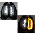 Pair of LED steering turn signal lights for Yamaha NMAX155 scooter on a white background.