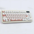 Cartoon dessert cat and cherry blossom cake design sublimation key cap for mechanical keyboards.
