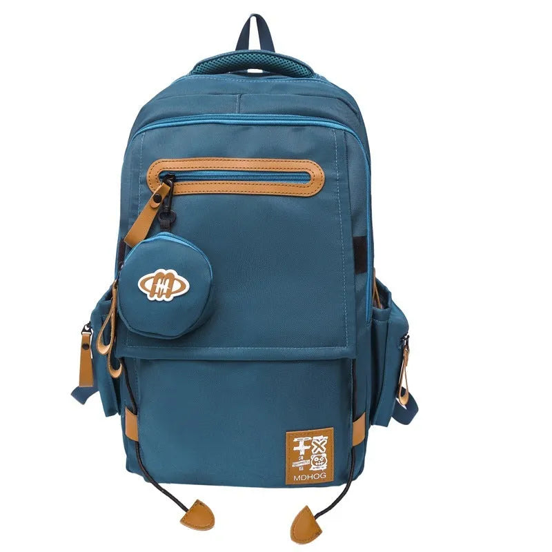 Japanese leisure travel backpack in black with contrast stitching and 20-35 litre capacity