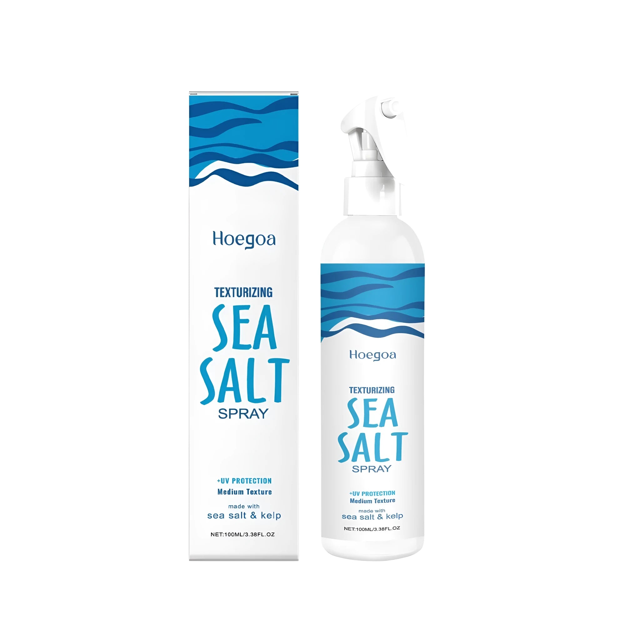 100 ml bottle of sea salt and kelp extract hair styling spray for volume and texture
