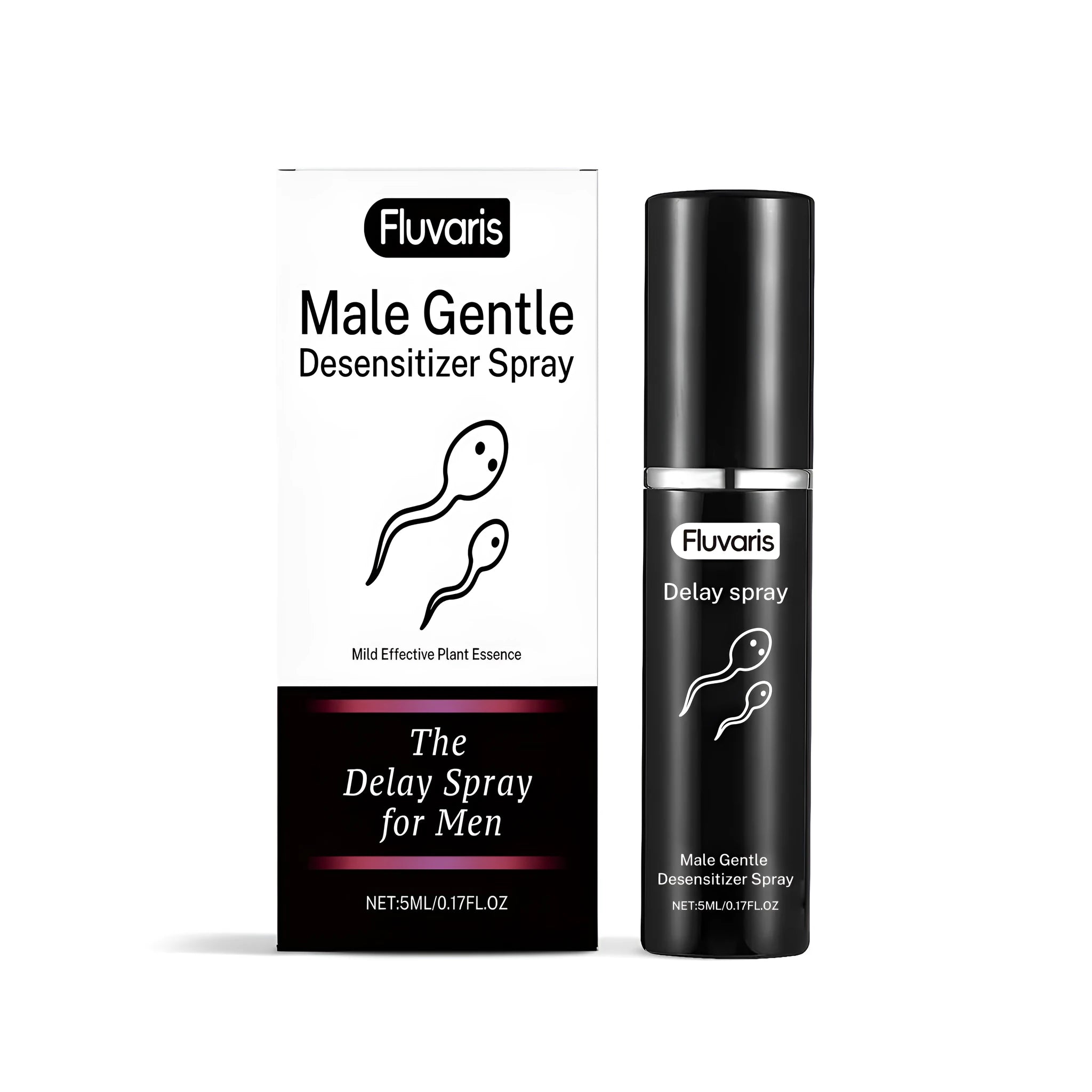 Men's delay spray in 5ml bottle with spray mechanism for intimate care