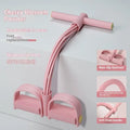 Purple home waist slimming device with pulling rope and pedal for tension exercises