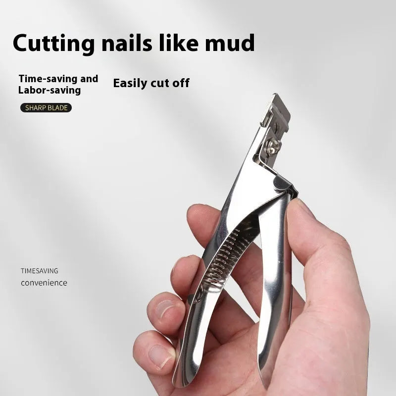 French U-shaped nail art scissors with stainless steel construction showing three colour options