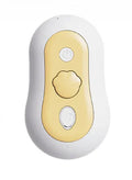 Rechargeable cat grooming massage comb in beige yellow with silicone bristles