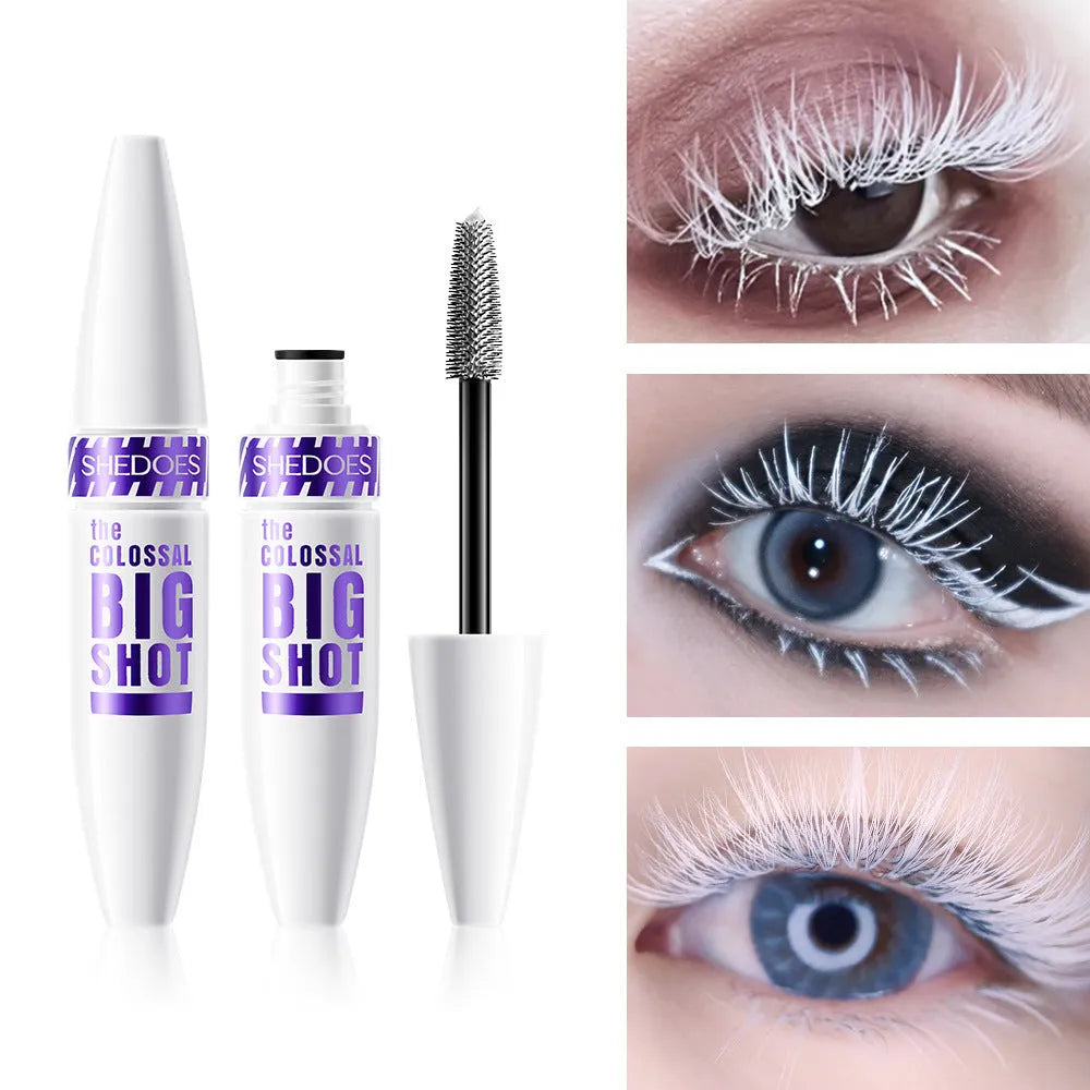 White waterproof mascara 10ml container with brush for shaping and curling application