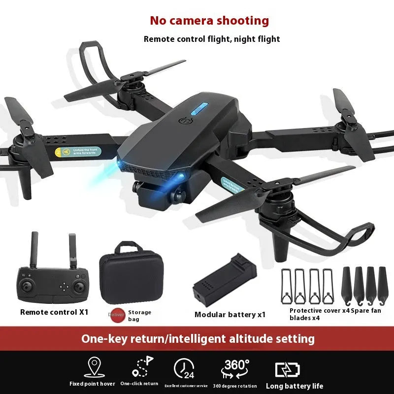 S138 black carbon fibre folding drone with dual cameras and obstacle avoidance sensors