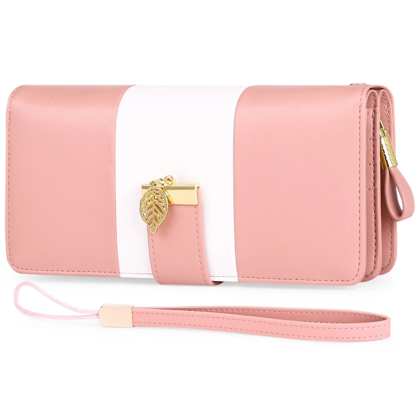 A locking anti-theft clutch handbag in PU leather, shown in midnight black, with dimensions 19.5 by 10.5 by 3.5 cm.