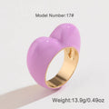 Three-dimensional heart-shaped enamel ring in a choice of colours on a zinc alloy band.