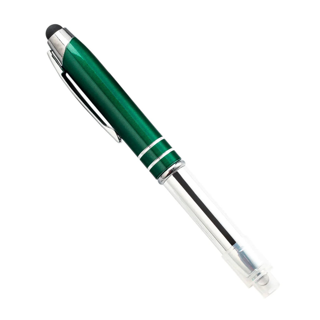 Red metal capacitive stylus pen with LED light and bullet type pen head