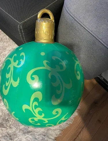 Large 60cm diameter inflatable PVC Christmas ball decoration for outdoor tree hanging