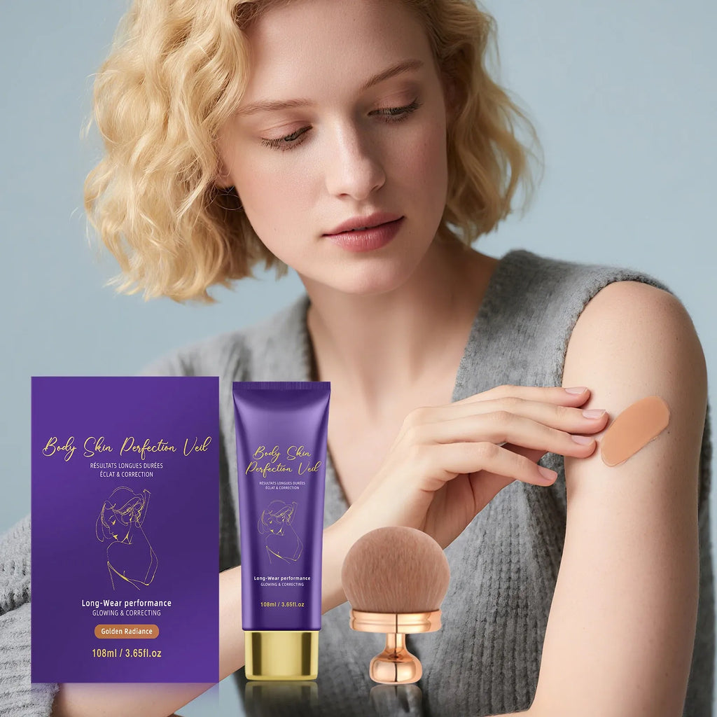 108ml daily uniform facial foundation cream in four shades with a brush for natural transparent makeup