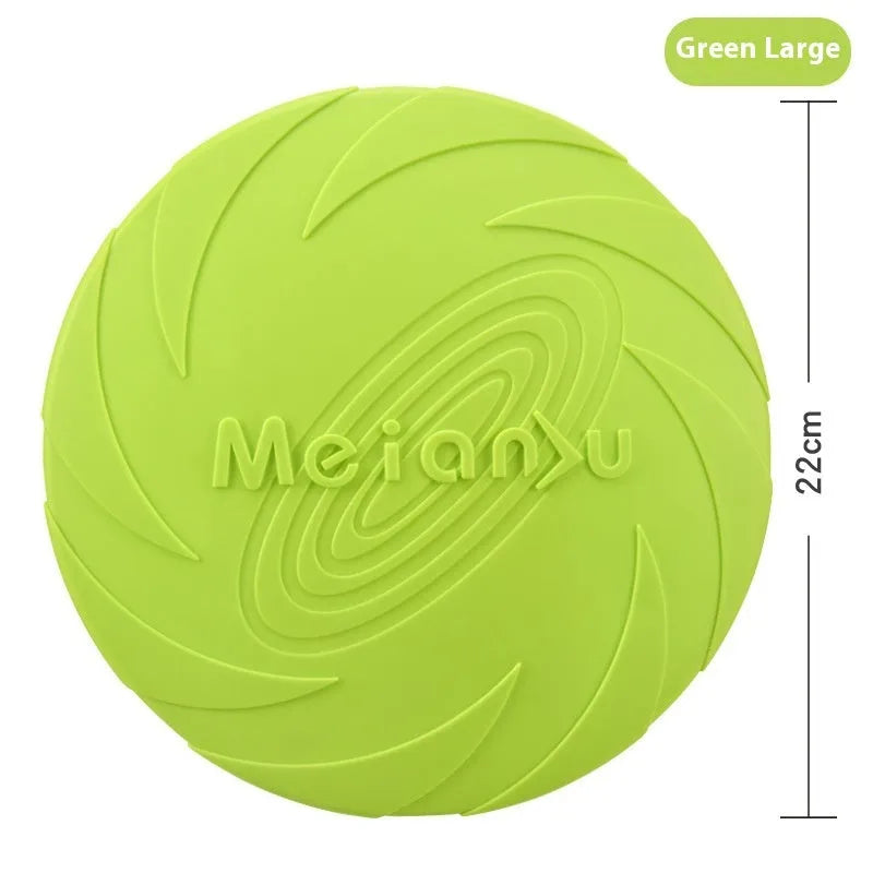 Soft rubber dog frisbee for outdoor training available in three sizes and colours