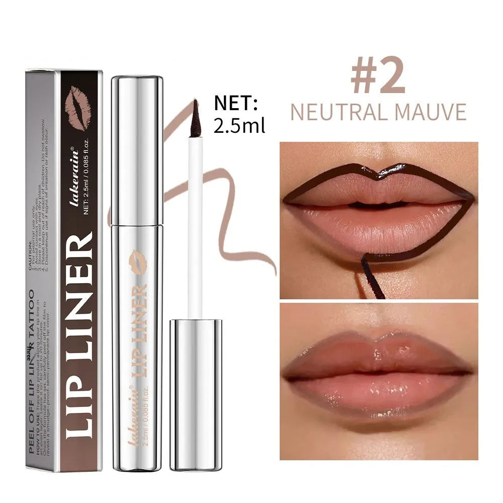 Matte finish lip liner pencil with pointed tip in multiple colour options