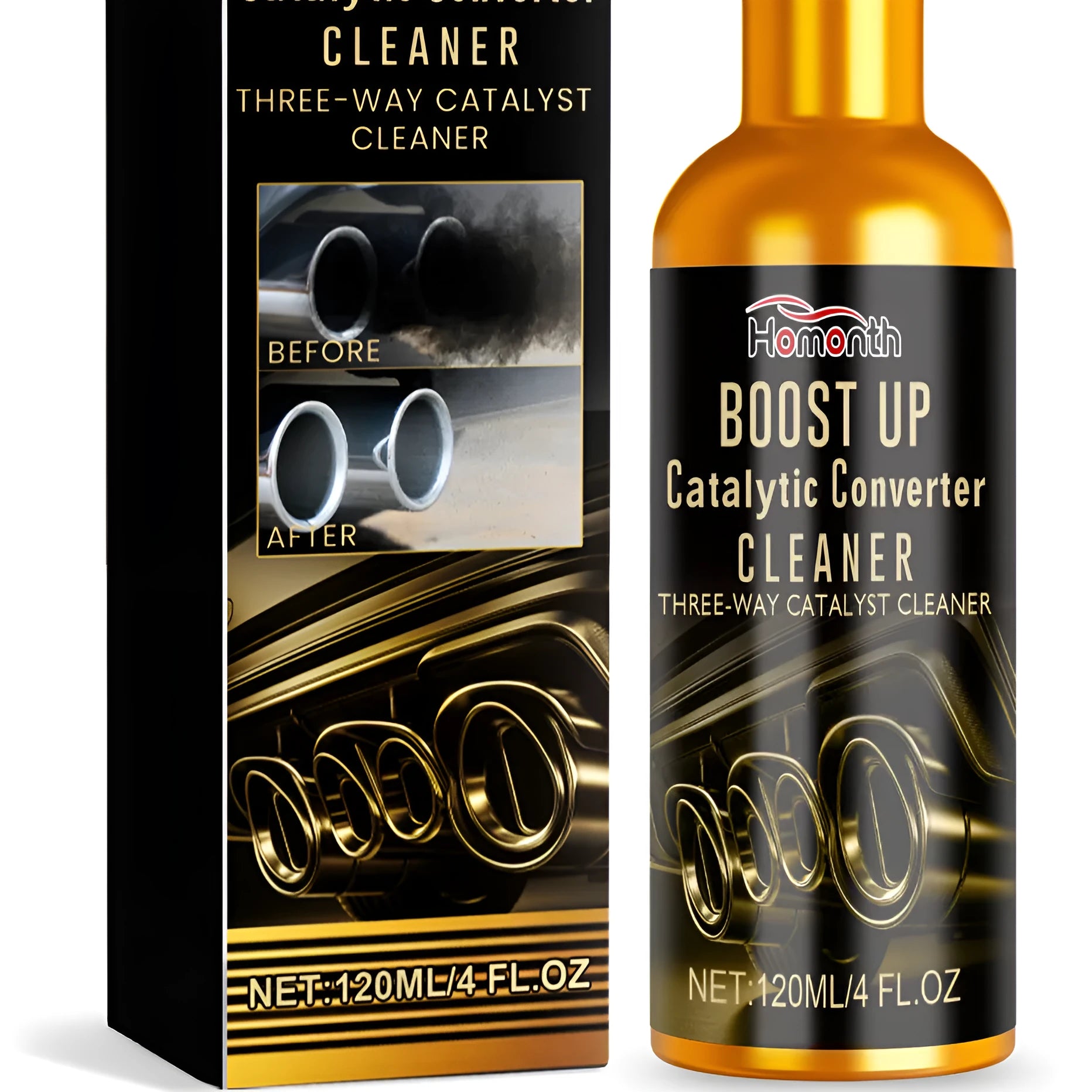 Catalytic converter cleaner 120ml 2-pack PE bottle with EDTA and sodium bicarbonate formula