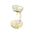Double-layer black wrought iron fruit basket for restaurant snack storage