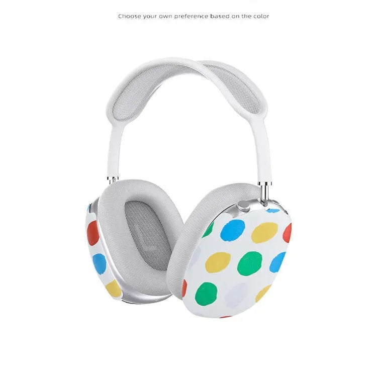 Wave point pattern hard shell protective case for Apple AirPods Max headphones with interior soft lining