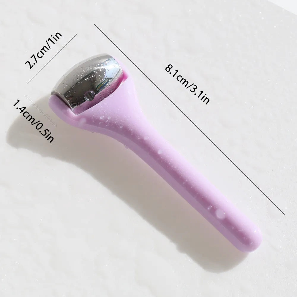 Ice roller eye cream stick 8cm cold compress tool with stainless steel head in pink colour